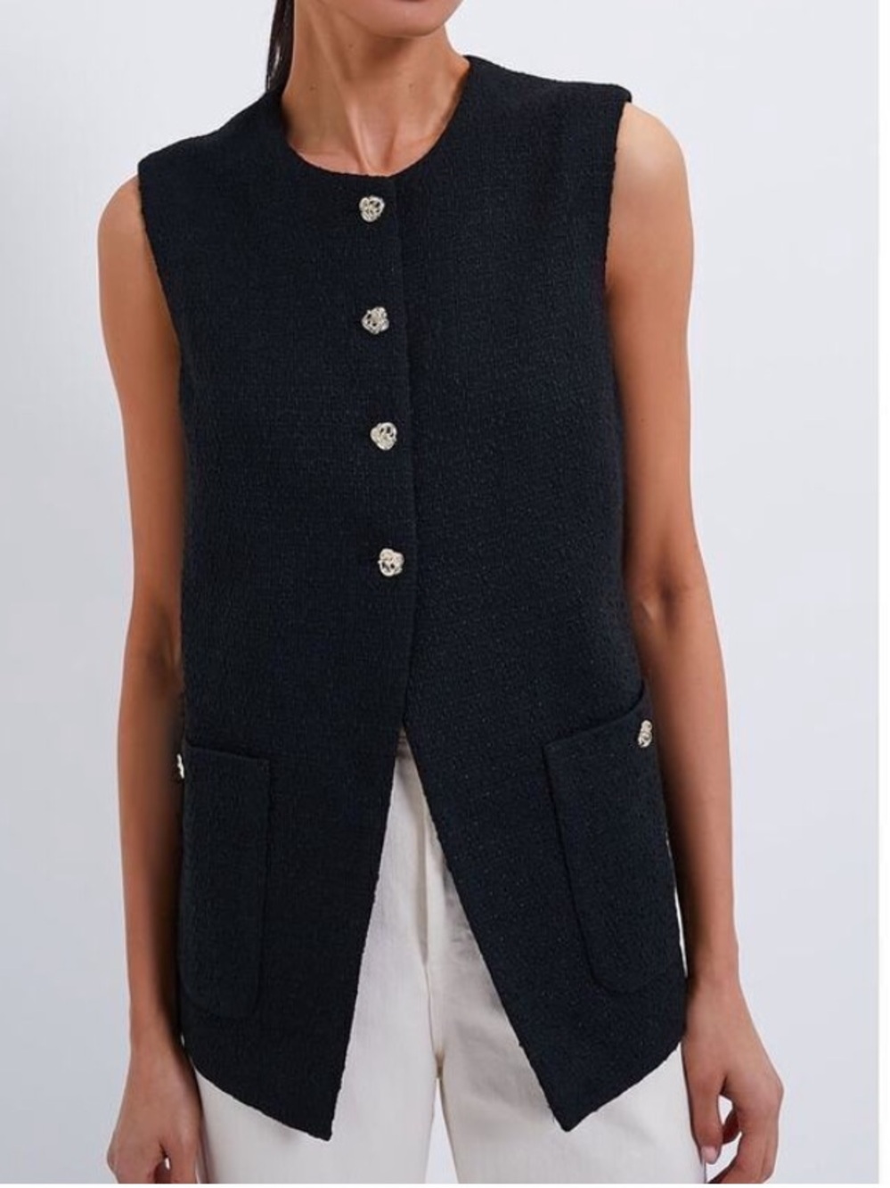 NWT Tuckernuck Black Tweed Sonja Vest Size:XXL